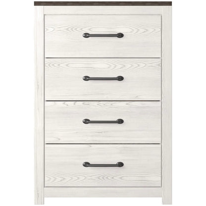 Juego de dormitorio juvenil con paneles en blanco y gris Gerridan 