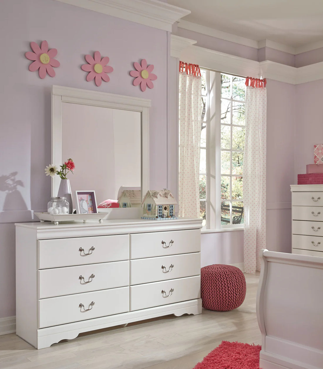 Anarasia White Youth Sleigh Bedroom Set