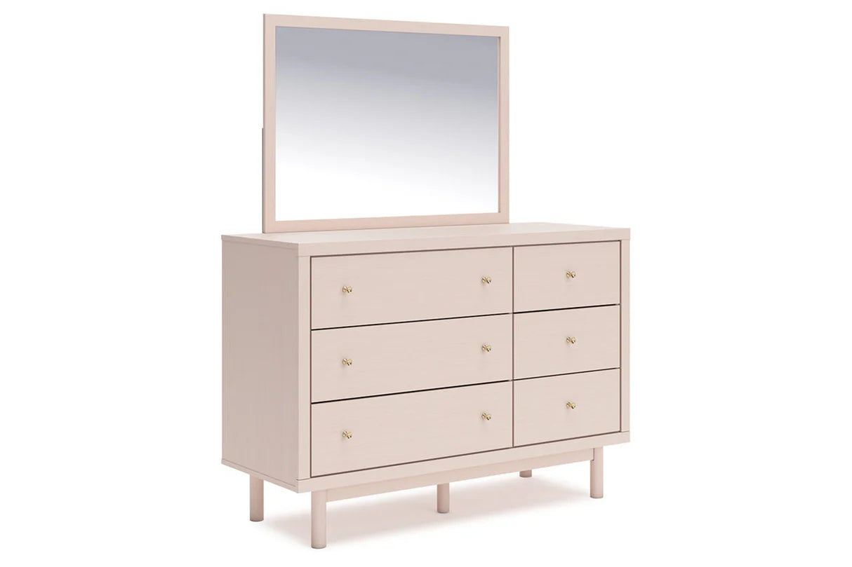 Juego de dormitorio juvenil con plataforma de almacenamiento tapizada en color rubor Wistenpine con 2 cajones