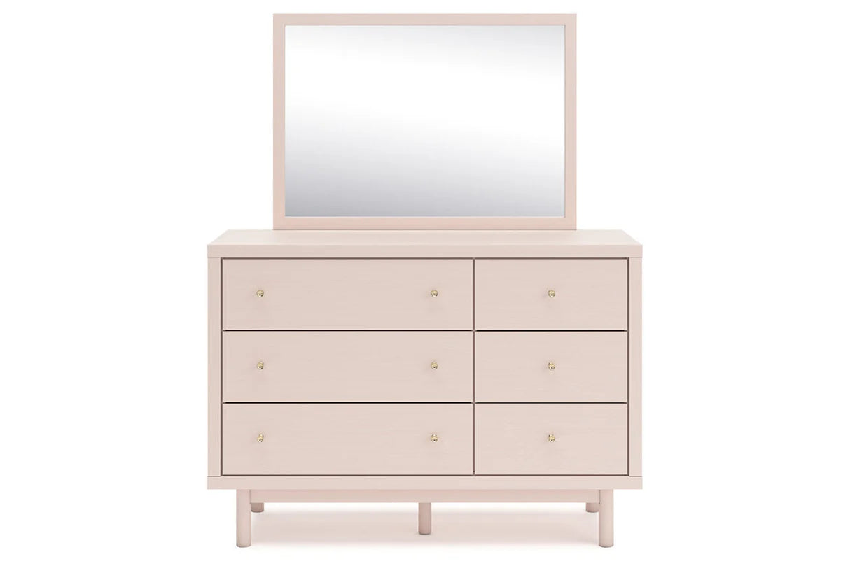 Juego de dormitorio juvenil con plataforma de almacenamiento tapizada en color rubor Wistenpine con 2 cajones