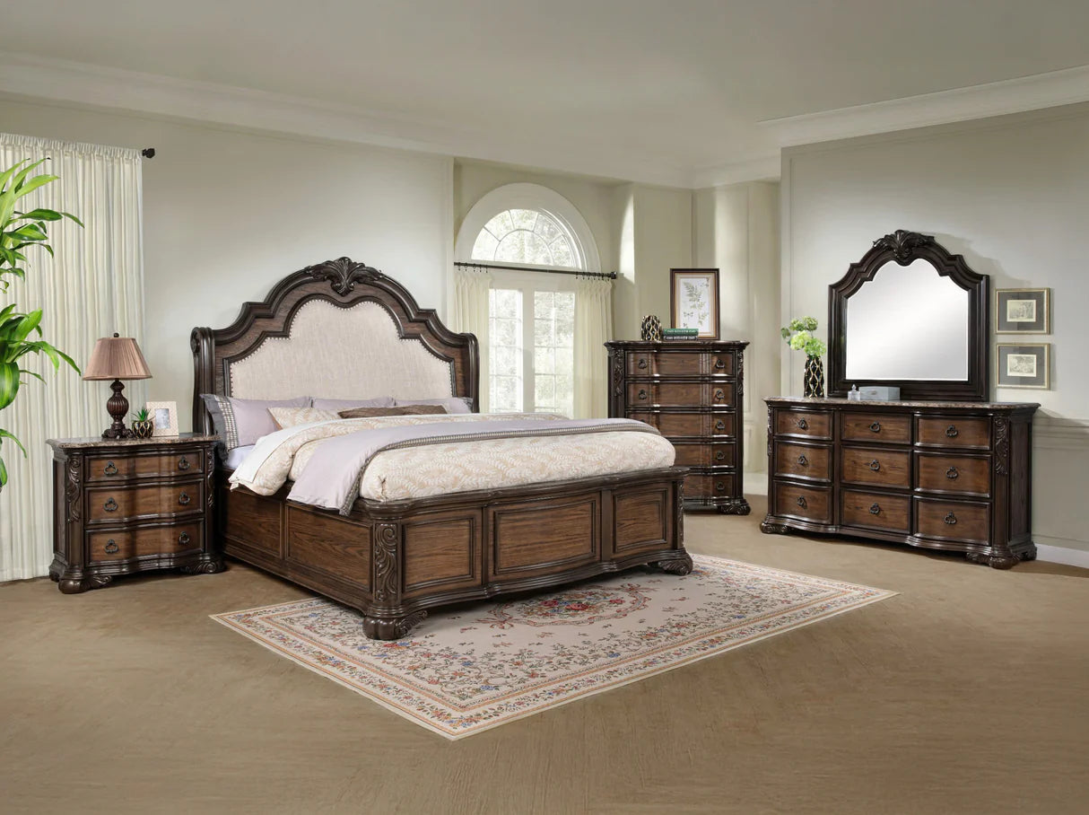 Ludwig Brown Upholstered Panel Bedroom Set