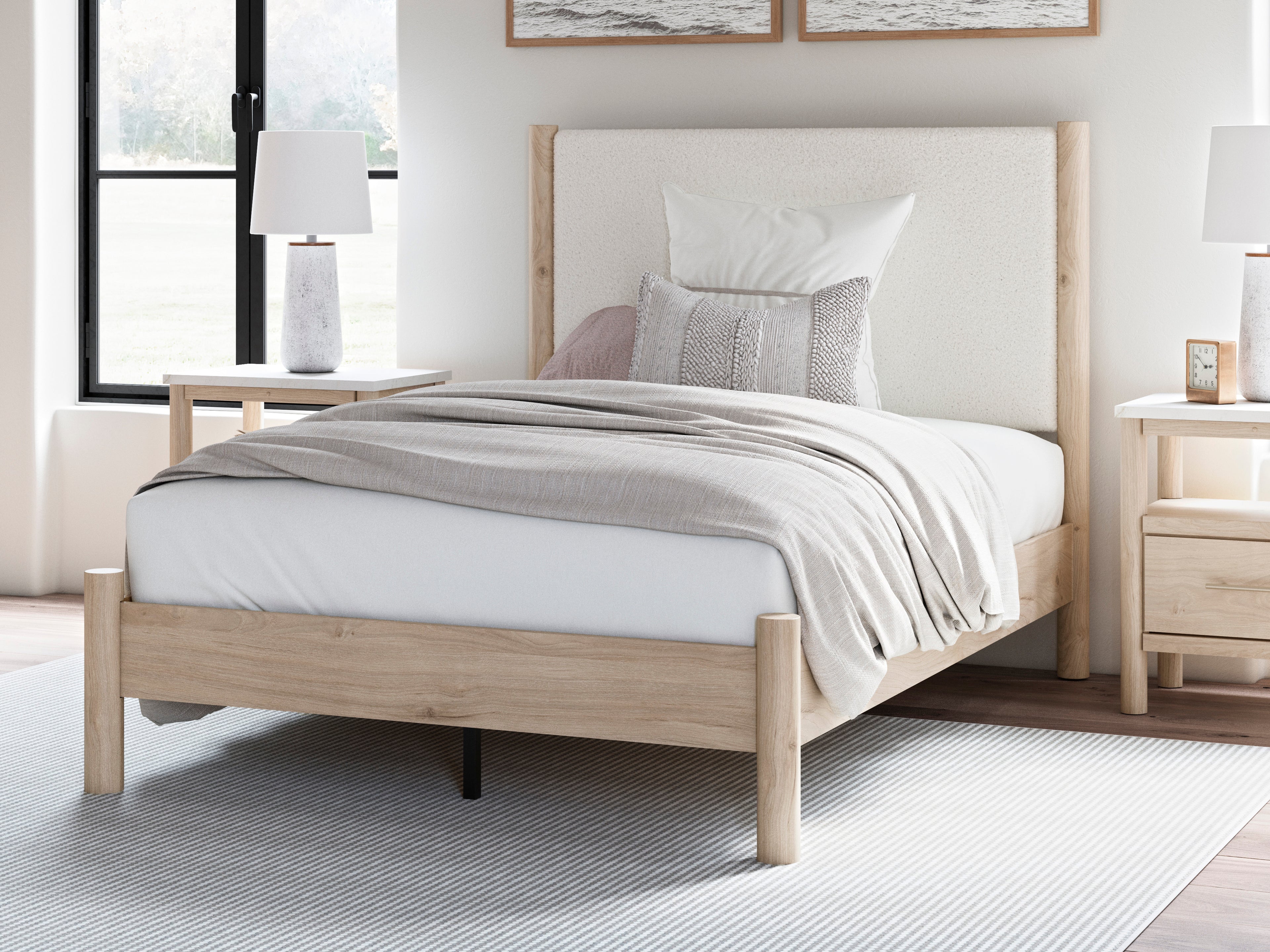 Cadmori Two-tone Queen Upholstered Platform Bed