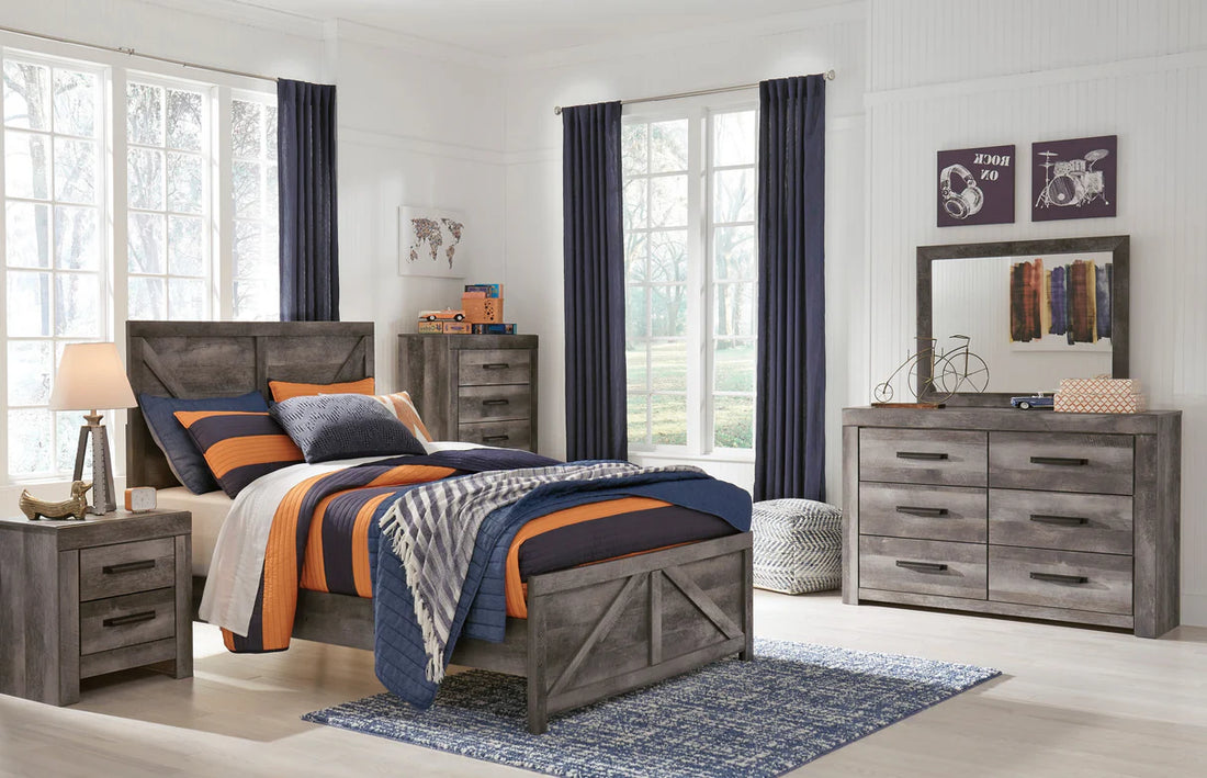 Wynnlow Gray Crossbuck Youth Panel Bedroom Set