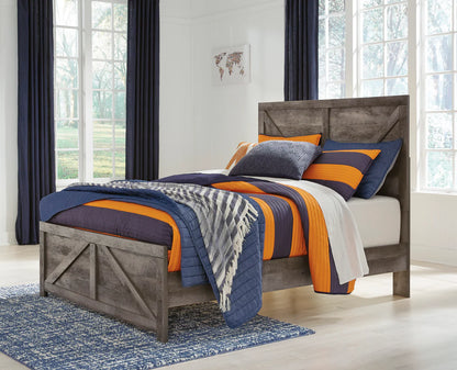Juego de dormitorio juvenil con paneles Wynnlow Gray Crossbuck