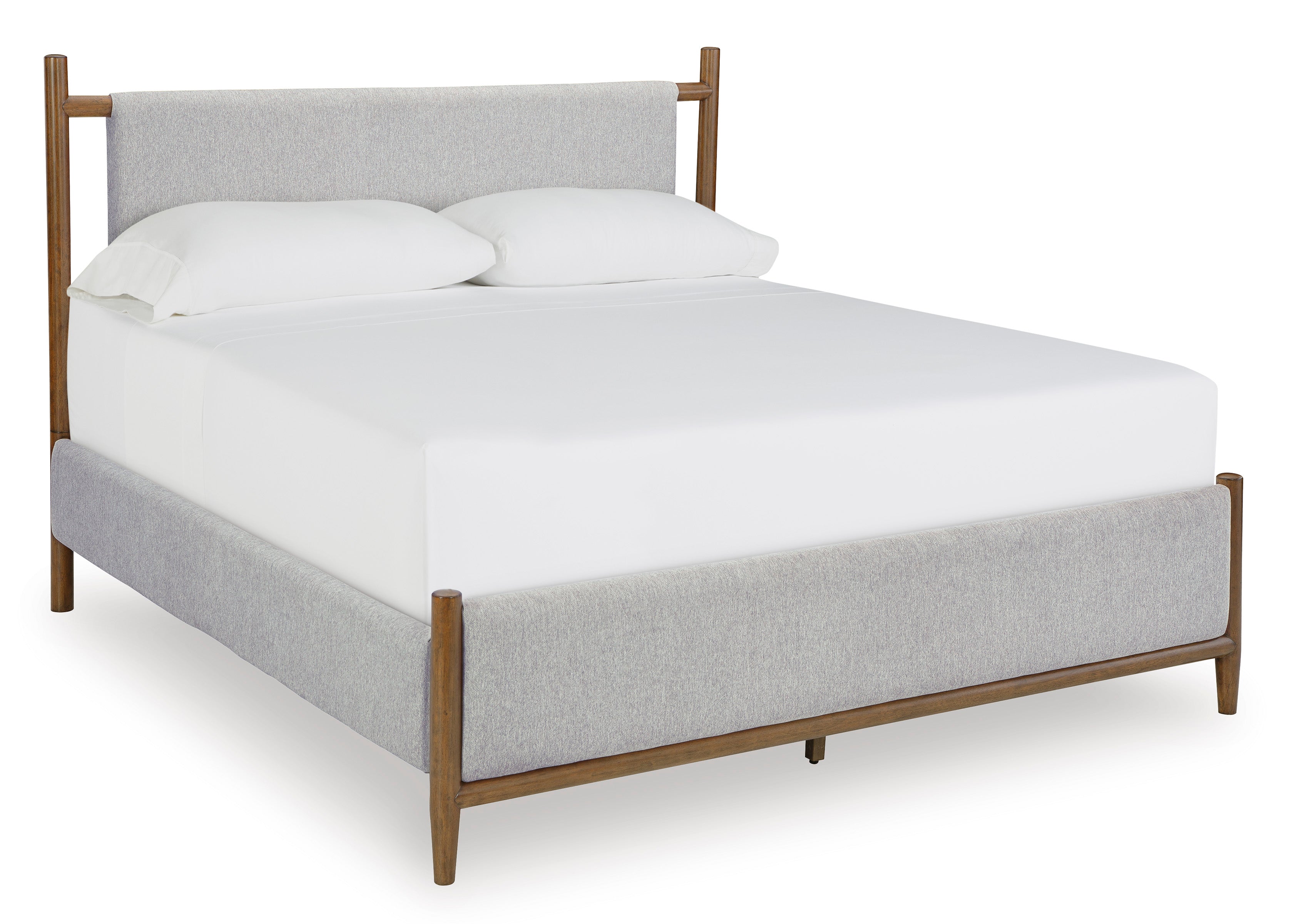 Lyncott Brown Queen Upholstered Panel Bed
