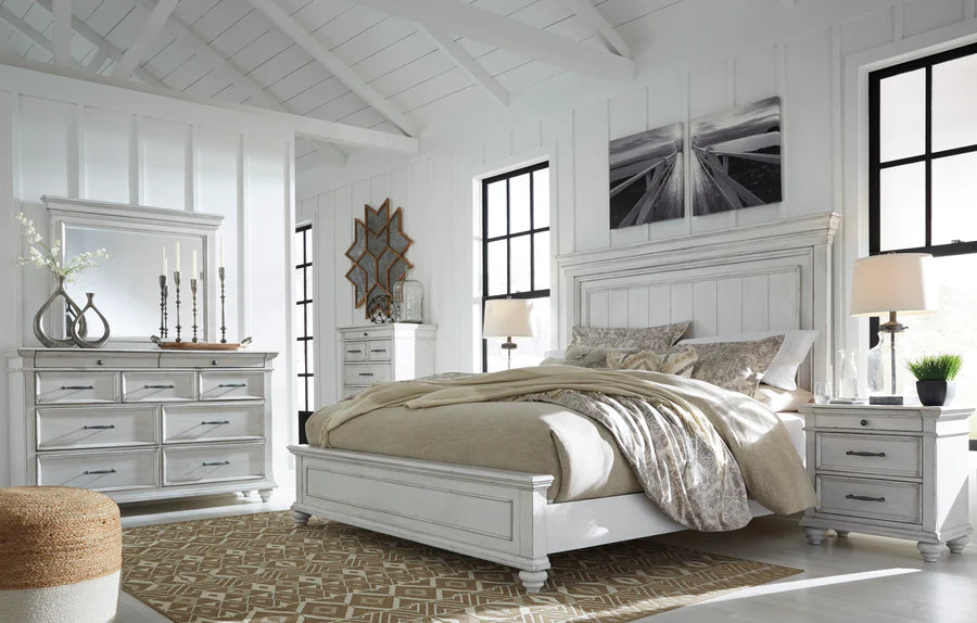 Kanwyn Whitewash Panel Bedroom Set