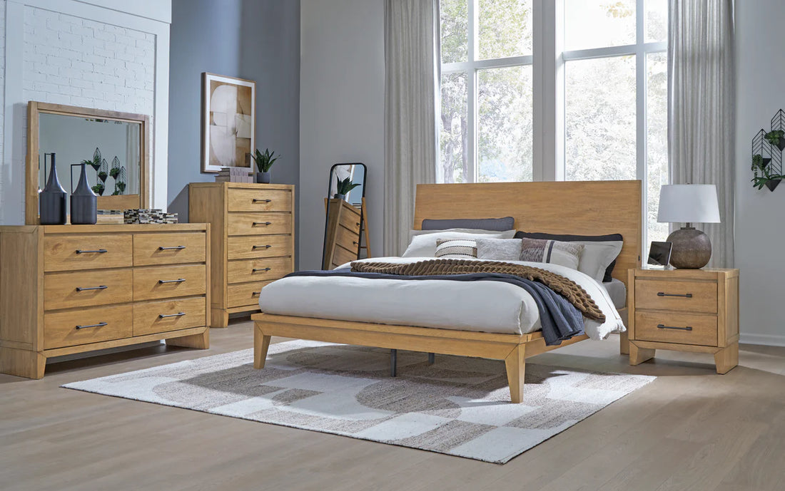 Sherbana Light Brown Platform Bedroom Set