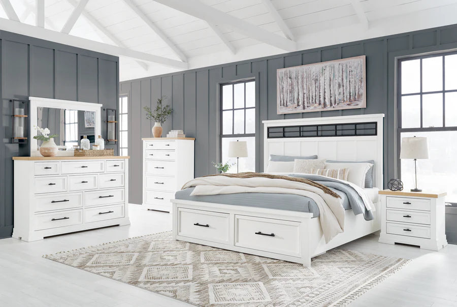 Ashbryn White Storage Platform Bedroom Set