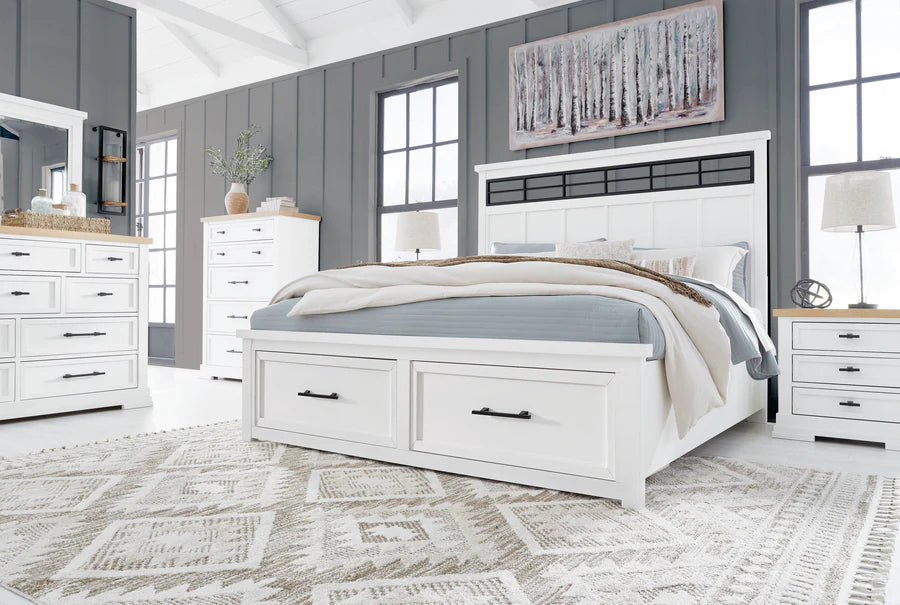 Ashbryn White Storage Platform Bedroom Set