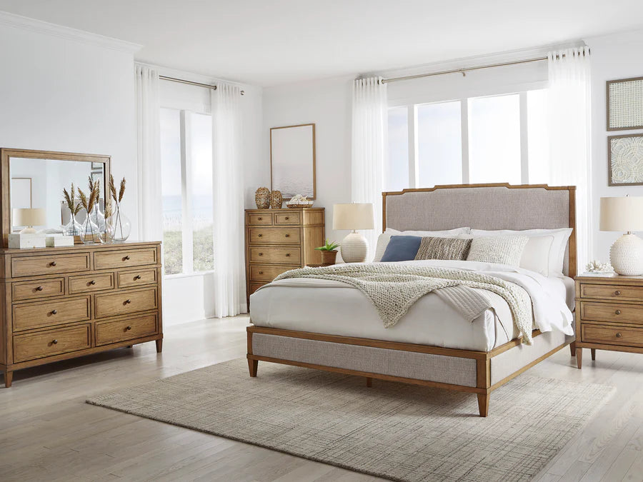 Sharlance Light Brown Upholstered Panel Bedroom Set