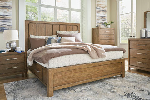 Baylow queen panel bed deals with 4 storage drawers