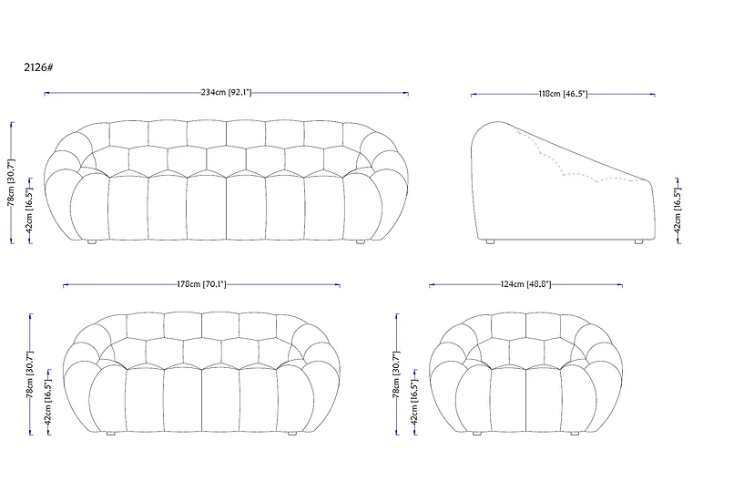 Bubbles Living Room Sofa Set