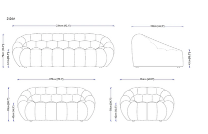 Bubbles Living Room Sofa Set