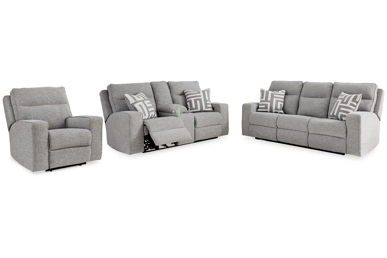 Biscoe Pewter 3-Pieces Power Reclining Living Room Set