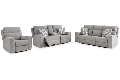 Biscoe Pewter 3-Pieces Power Reclining Living Room Set