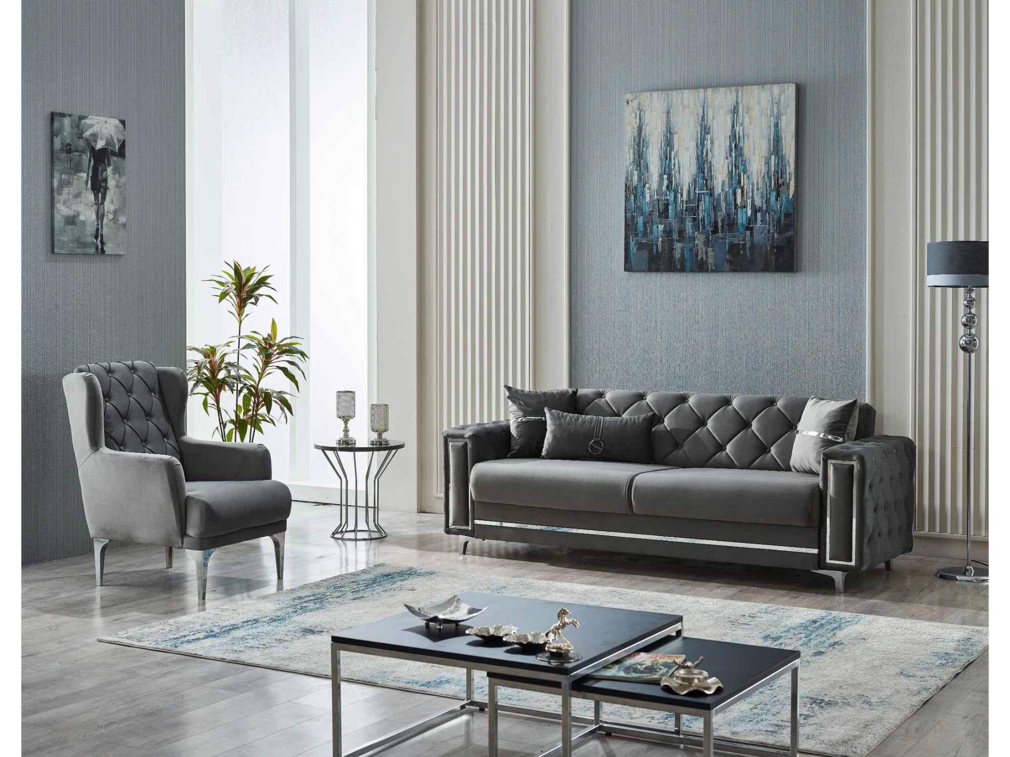 Bolivya 3-Piece Modern Living Room Set