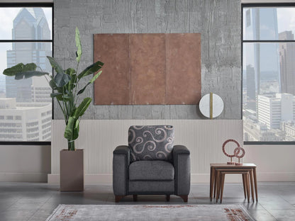 Charlotte Modern Anthracite Living Room Set