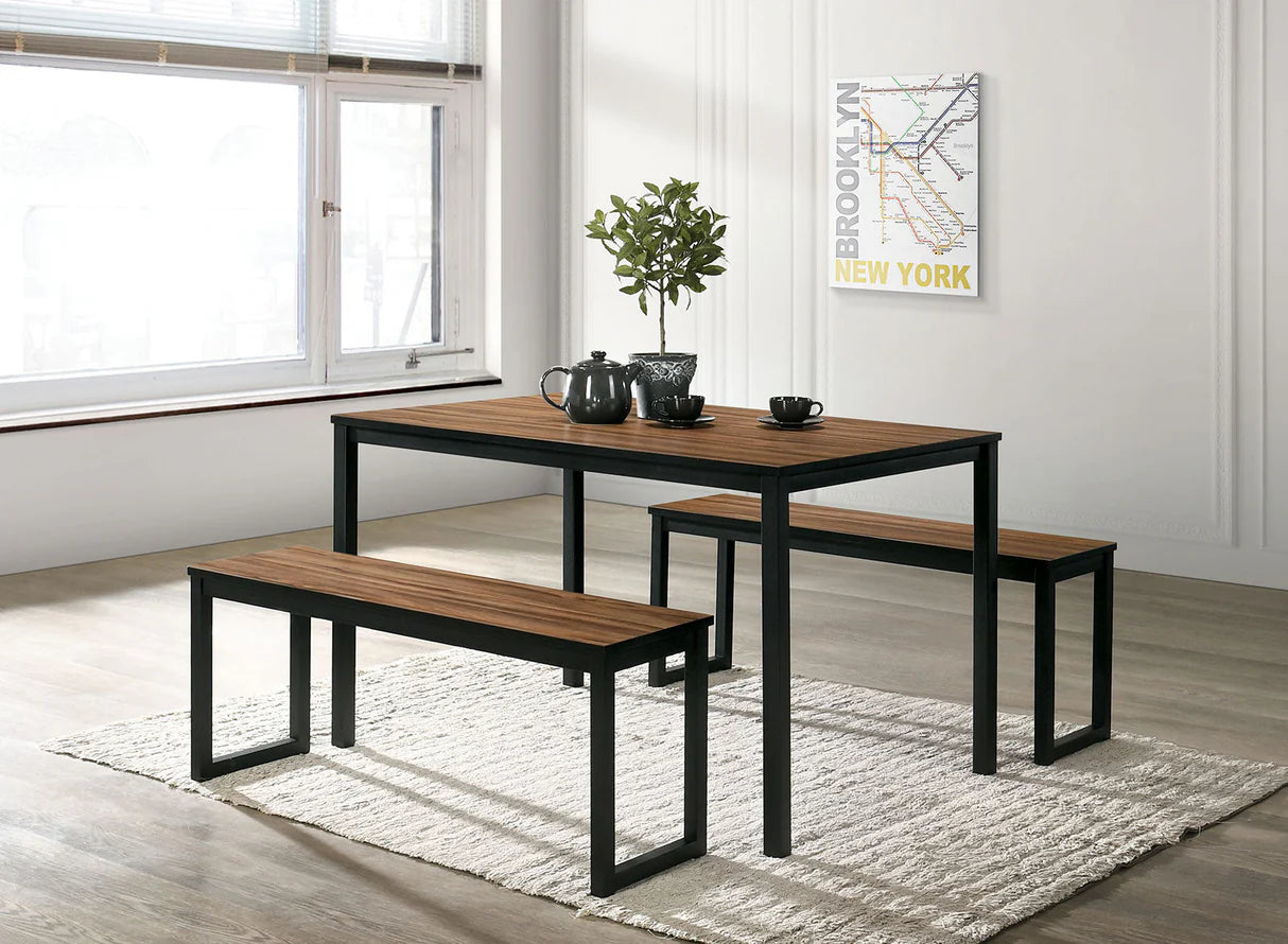 Juego de comedor Dary negro/marrón de altura de mostrador