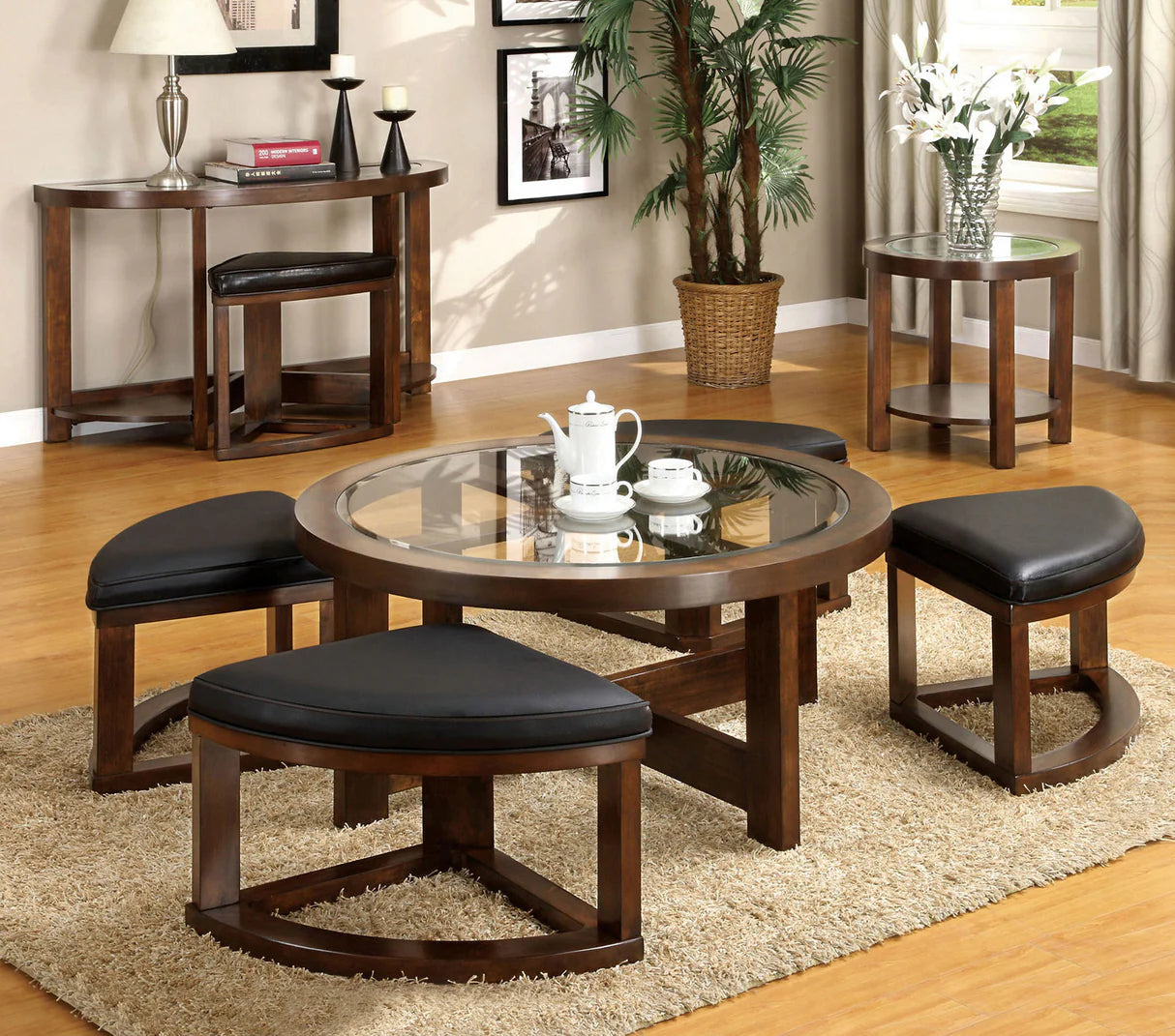 Crystal Dark Brown Coffee Table