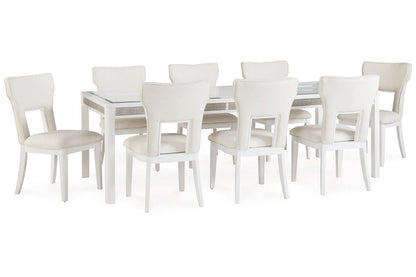 Chalanna White Dining Table with 8 Chairs