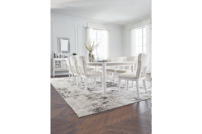 Chalanna White Dining Table with 8 Chairs