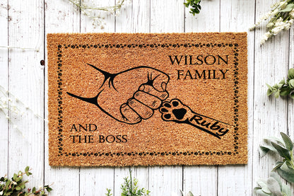 Custom Dog Family Name Doormat (Make contact for personalization details)