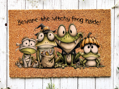 Witchy Frog Family Doormat