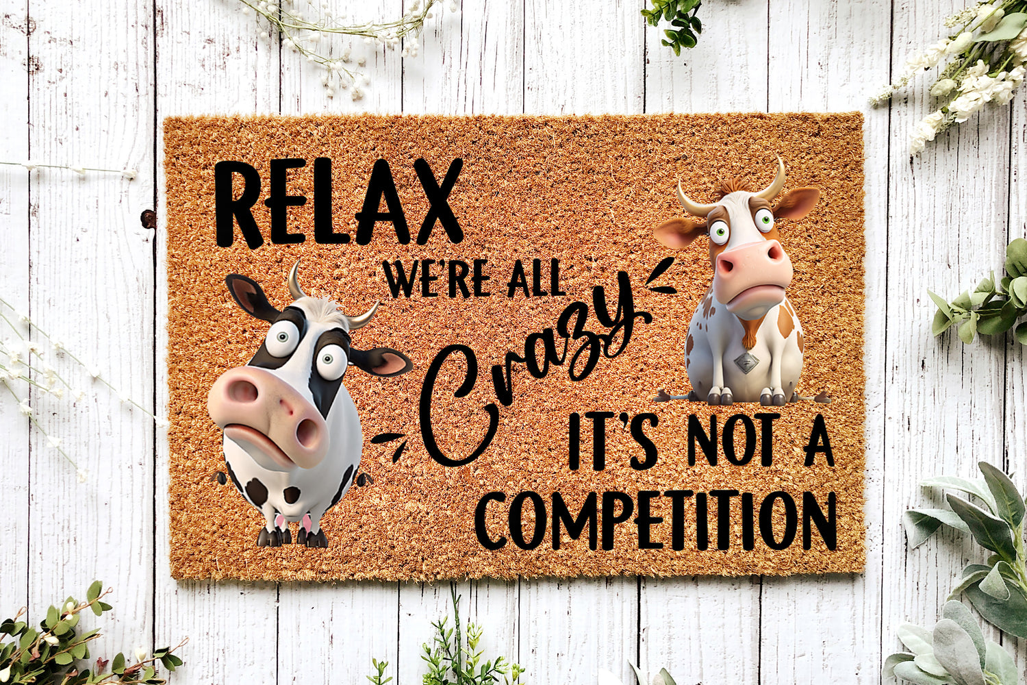 Crazy Cows Farmhouse Doormat