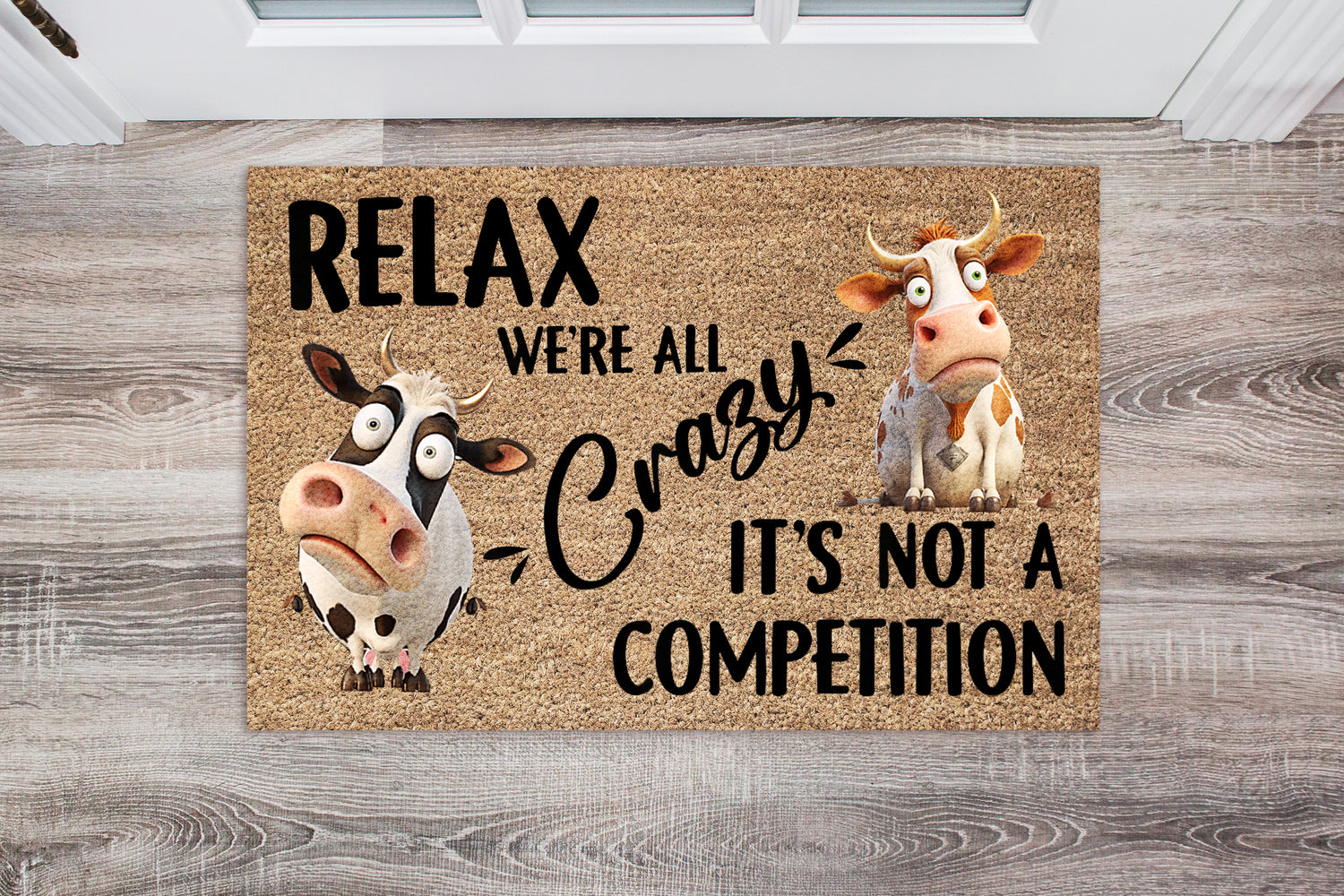 Crazy Cows Farmhouse Doormat