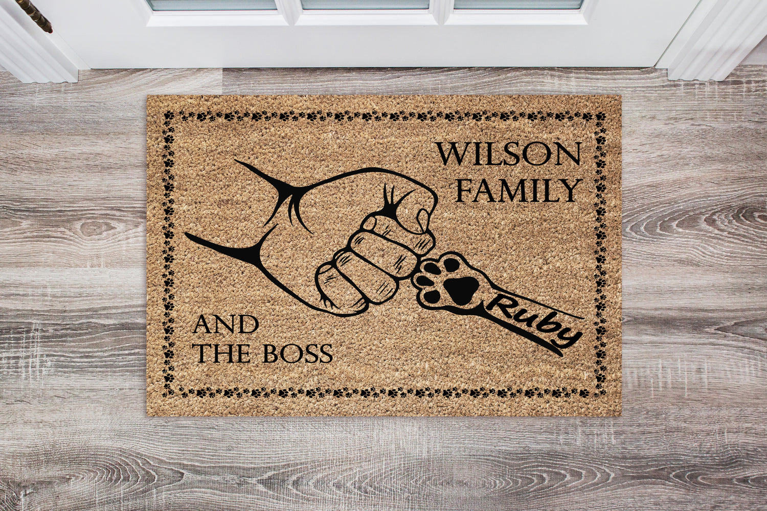 Custom Dog Family Name Doormat (Make contact for personalization details)