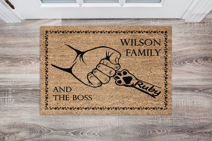 Custom Dog Family Name Doormat (Make contact for personalization details)
