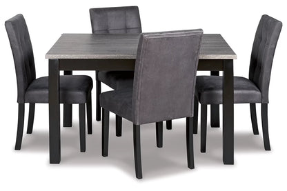 Garvine 5-Piece Dining Table Set in Gray