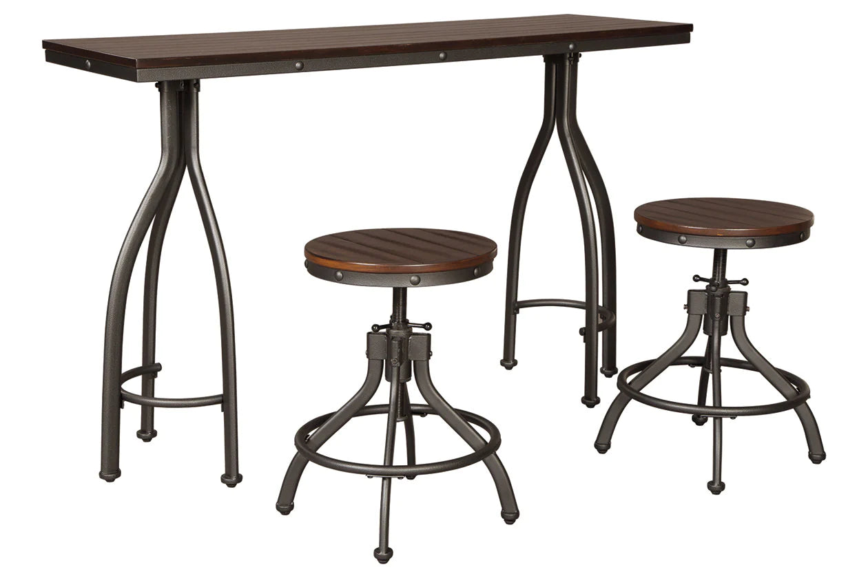 Odium Rustic Brown 3-Piece Counter Height Set
