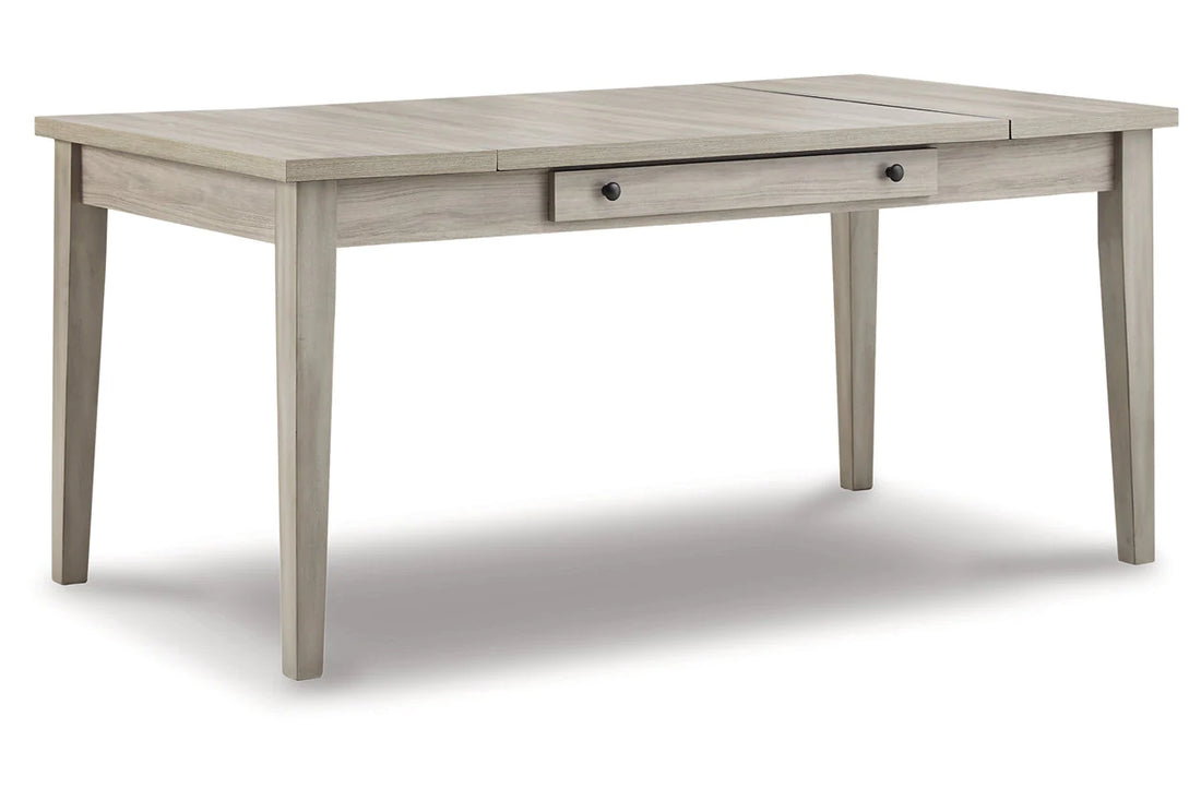 Parellen Gray Dining Table with Storage Drawer