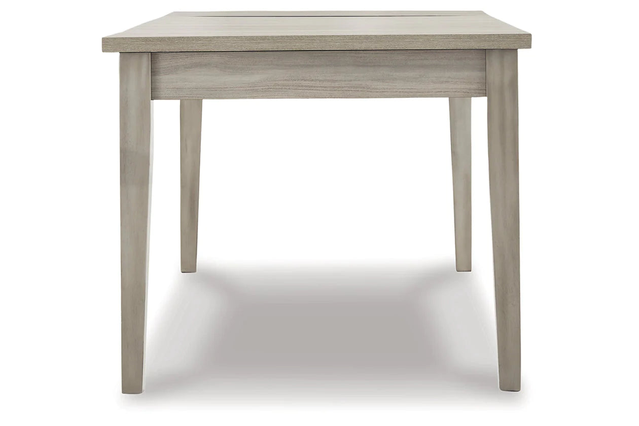 Parellen Gray Dining Table with Storage Drawer