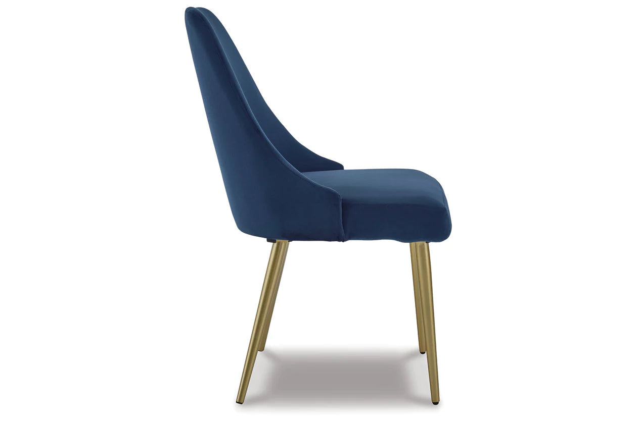 Wynora Blue/Gold Finish Dining Chair