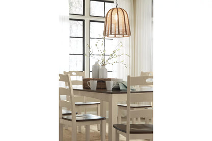 Woodanville Cream/Brown Dining Table and Chairs, Set of 7
