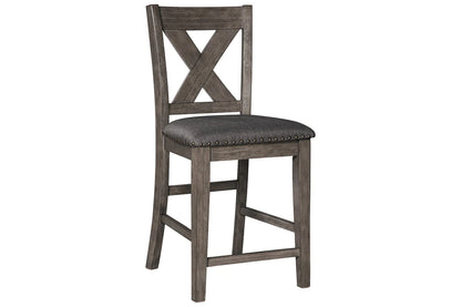 Caitbrook Gray Counter Height Upholstered Barstool