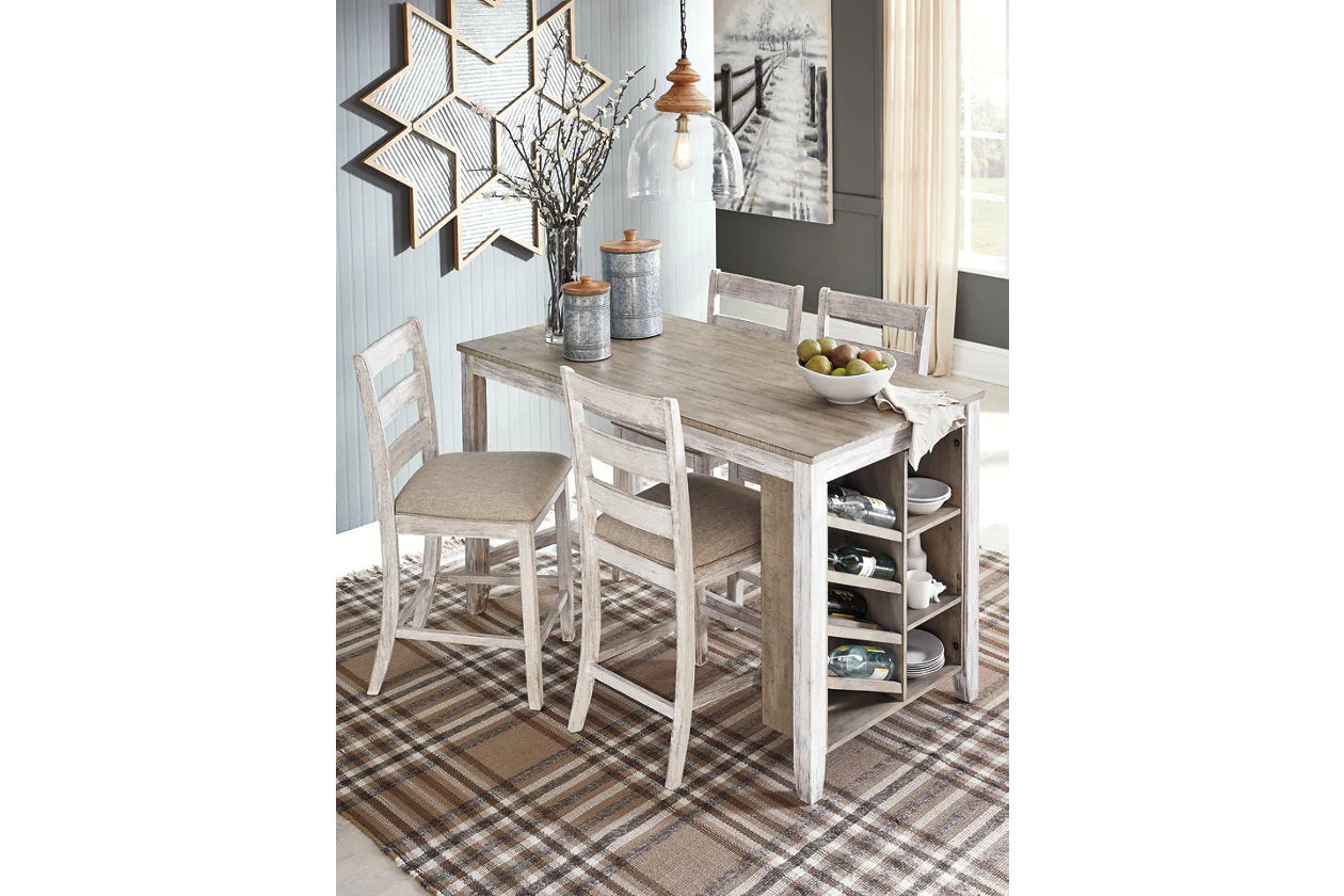 Skempton White/Light Brown Counter Height Dining Table
