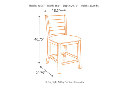 Rokane Light Brown Counter Height Chair