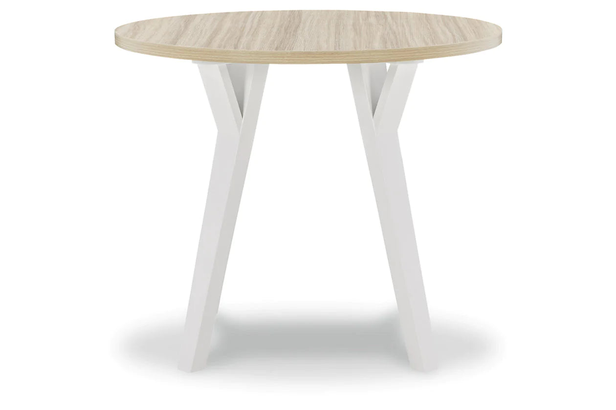Grannen White/Natural Round Dining Table