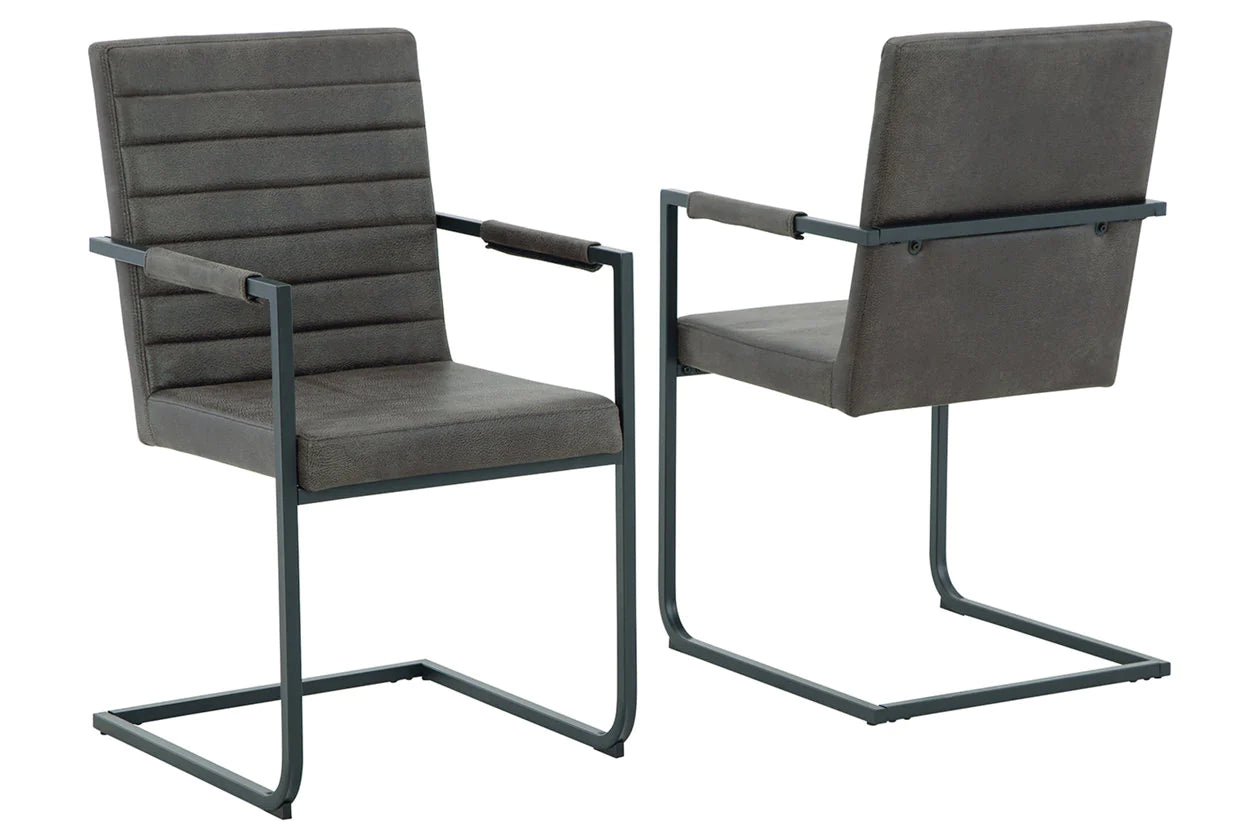 Strumford Gray/Black Dining Arm Chair
