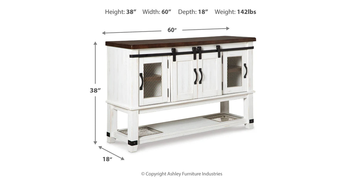 Valebeck White/Brown Dining Server