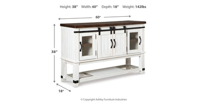 Valebeck White/Brown Dining Server