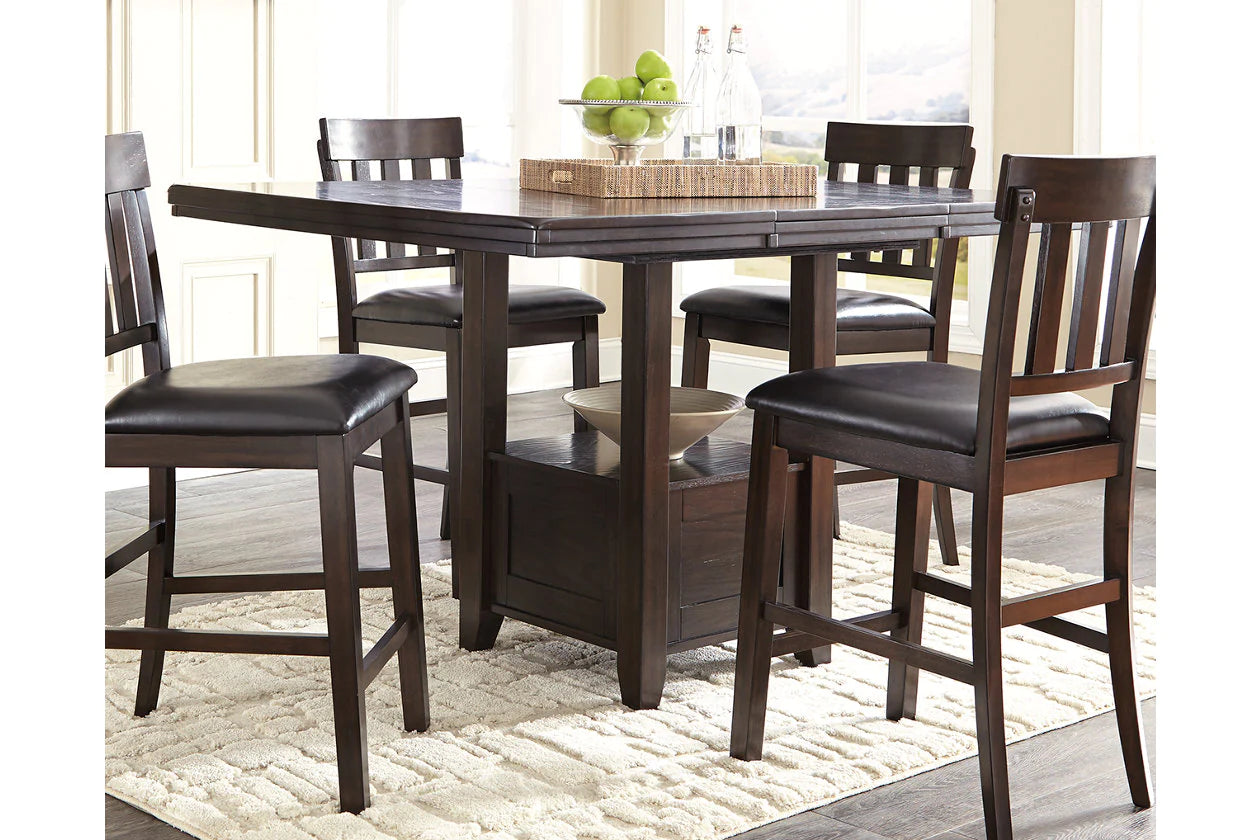 Haddigan Dark Brown Counter Height Extendable Dining Table