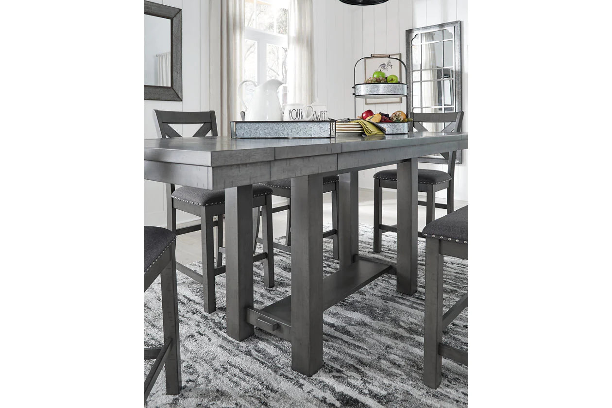 Myshanna Gray Counter Height Dining Extension Table