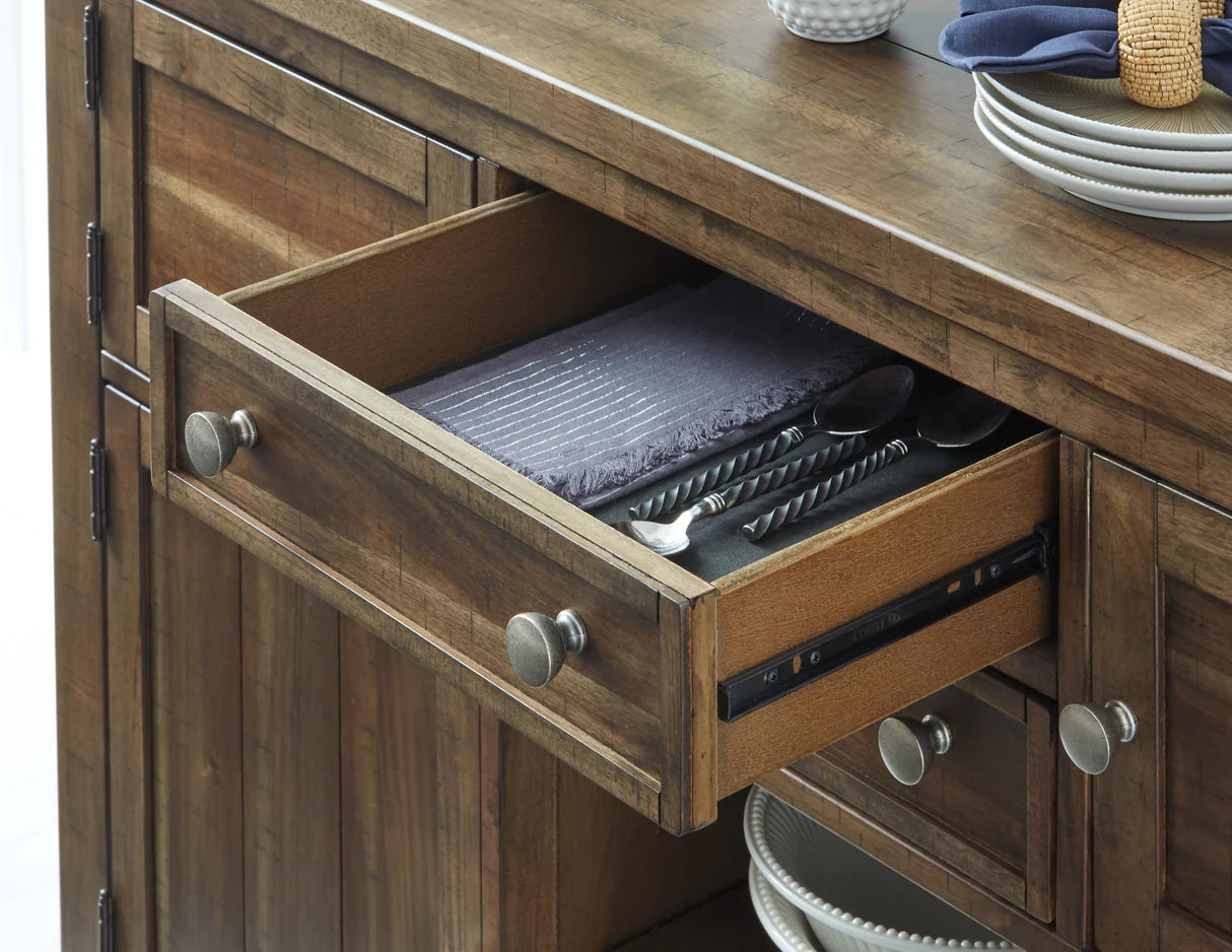 Moriville Grayish Brown Dining Server