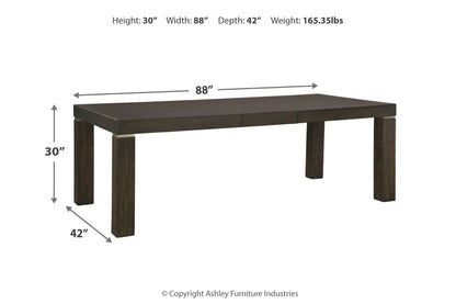 Hyndell Dark Brown Extendable Dining Table