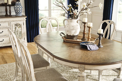Realyn Chipped White Oval Extendable Dining Table