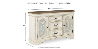 Realyn Chipped White Dining Server